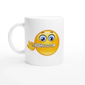 Lips Are Sealed Emoji Mug