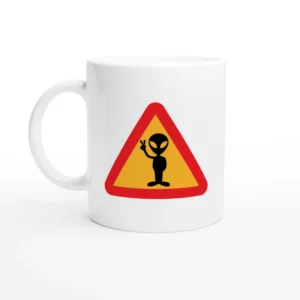 Caution: Friendly Alien Crossing Mug
