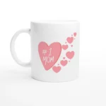 #1 Mom Heart Mug