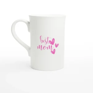 Best Mom (pink hearts) Porcelain Slim Mug