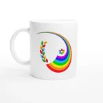 Rainbow Petals Ceramic Mug