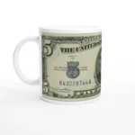 USA 1934 Retro Five Dollar Money Mug