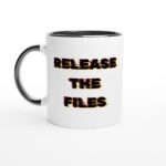 Release the Files Ceramic Mug - 11oz, White with Custom Handle & Interior