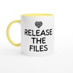 Release the Files Ceramic Mug - 11oz, White with Custom Handle & Interior