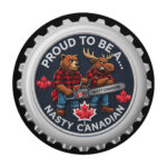 Proud to be a Nasty Canadian Round mouse pad