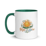 Rise and Shine - Green Accent Recovery Mug – Inspirational Sobriety Gift