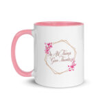 In All Things Give Thanks - Glossy Ceramic Coffee Mug with Color