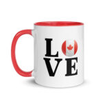 "Love Canada" Flag Two-Tone Ceramic Coffee Mug