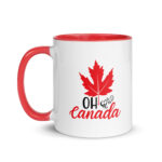 "Oh Canada" Stylized Maple Leaf Two-Tone Ceramic Coffee Mug