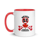 "Never 51, Forever Canada" Patriotic 2-Tone Ceramic Coffee Mug