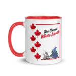 "The Great White North" Snowblower & Maple Leaf 2-Tone Ceramic Coffee Mug
