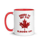 "Canada 1st, Not 51st – Elbows Up!" Patriotic Two-Tone Ceramic Coffee Mug