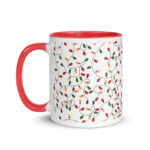 Tangled Christmas Lights Accent Mug – Colourful Handle & Interior