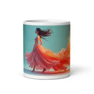 Flowing Tones of Orange – Glossy White Ceramic Coffee Mug