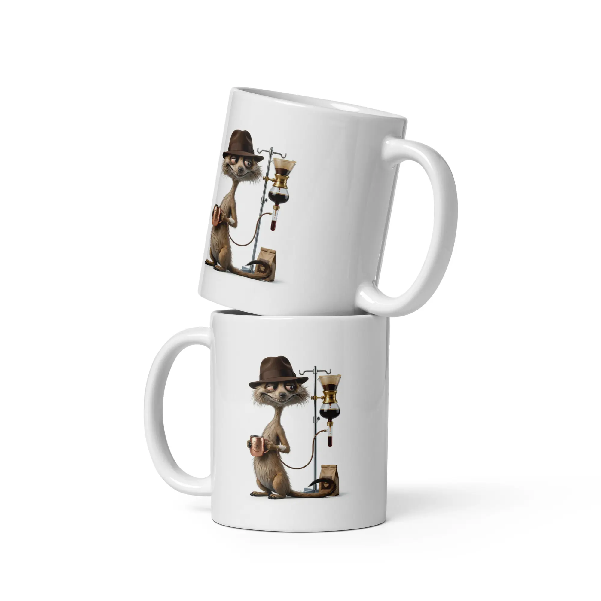 Coffee Time - White Glossy Ceramic Coffee Mug - Image 3