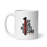 1 Day at a Time White Glossy Recovery Mug – Sobriety Gift