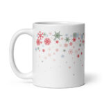 Red Green and Blue Snowflake Mug – Pastel Winter Design