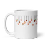Hanging Christmas Decorations Mug – Stars, Baubles & Gingerbread Men