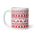Christmas Sweater Print Mug – Red Winter Knit Pattern