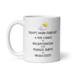 Today's Forecast - White Glossy Ceramic Coffee Mug | Office Workplace Humour