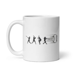 Batter Up - Glossy White Ceramic Baseball Coffee Mug