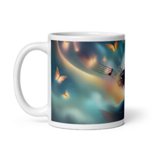 Music is Life Fantasy – White Glossy Ceramic Coffee Gift Mug