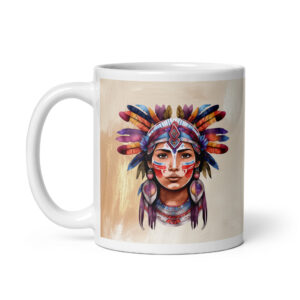Indigenous Colour – White Glossy Ceramic Coffee Gift Mug