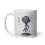 Microphone Transmission – White Glossy Ceramic Coffee Gift Mug