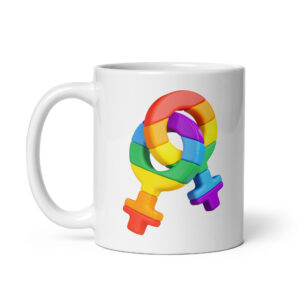 Gender Rainbow Symbol – White Glossy Ceramic Coffee Gift Mug