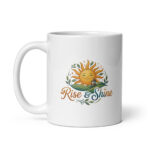 Rise & Shine Sunrise Clock Tower - White Glossy Recovery Mug – Morning Sobriety Gift
