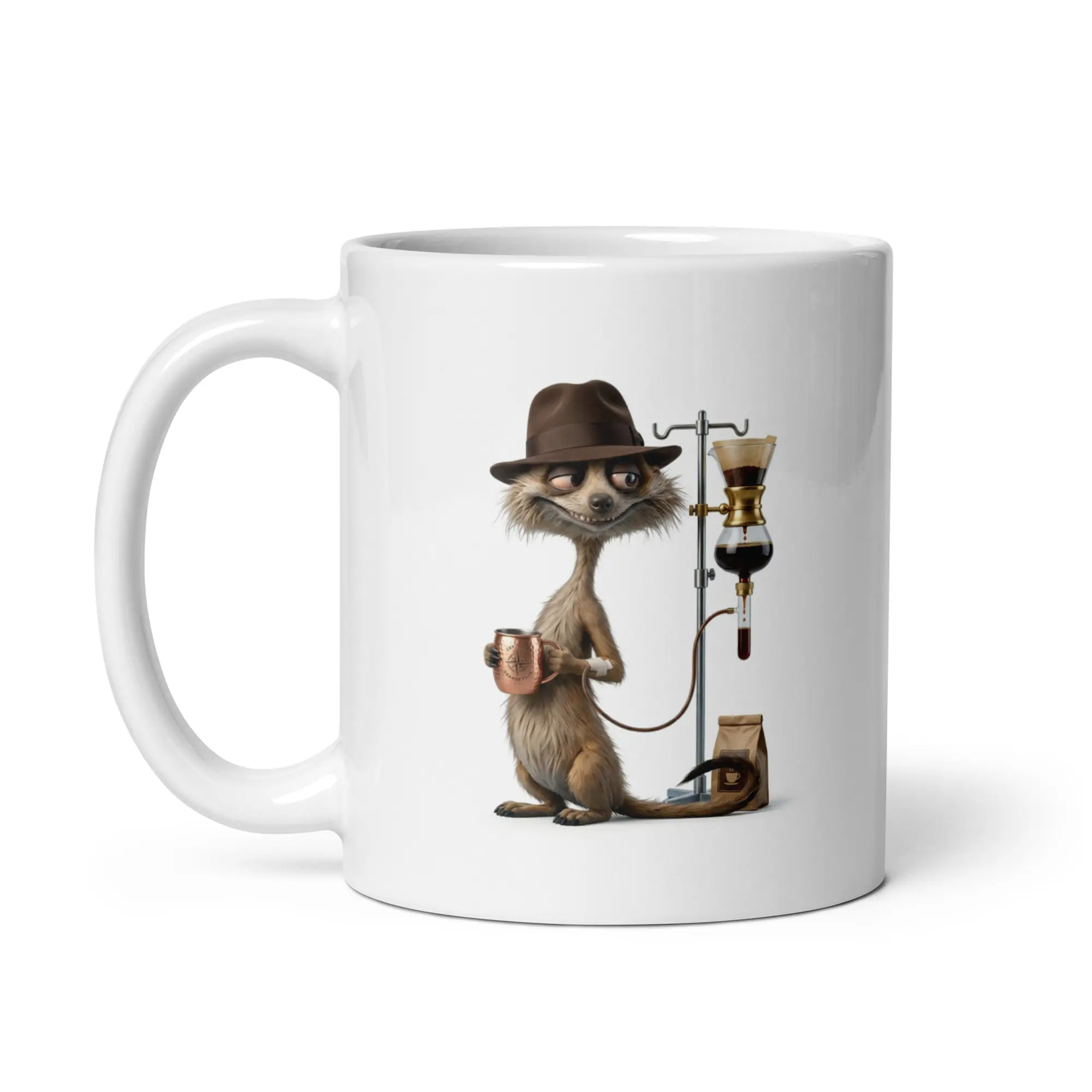 Coffee Time - White Glossy Ceramic Coffee Mug