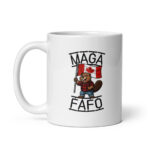 "MAGA - FAFO" Canadian Beaver White Glossy Ceramic Coffee Mug