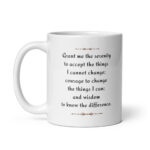 Serenity Prayer (Higher Power) White Glossy White Ceramic Coffee Mug