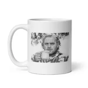 A Shining Cup of Coffee - White Glossy Ceramic Coffee Mug
