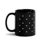 Starry Night Black Coffee Mug – White Stars Design