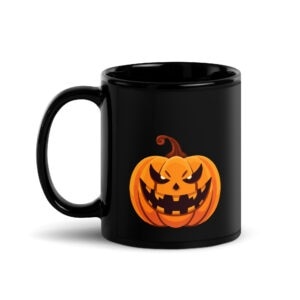 Unfriendly Jack O Lantern - Black Glossy Mug