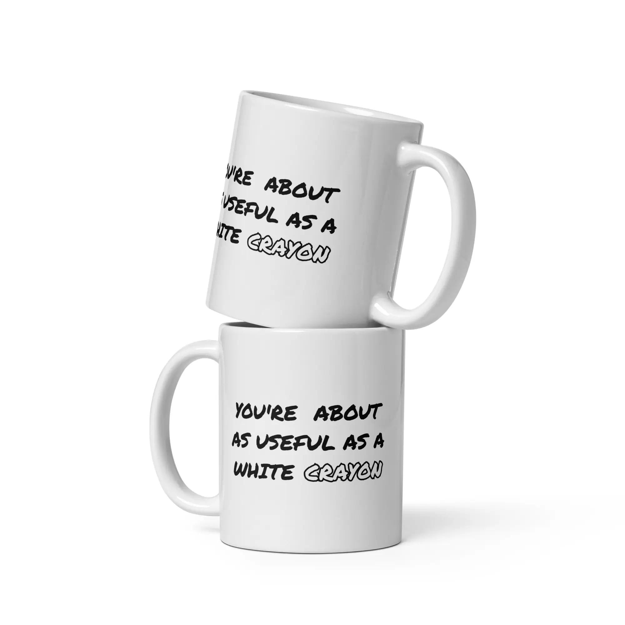 Funny Sarcastic Insult Mug – "Useful As A White Crayon" Coffee Cup - Image 3