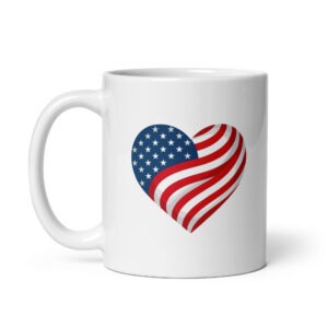 I Love America - White Glossy Ceramic Coffee Mug