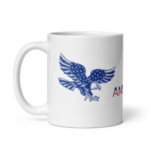 American White Glossy Ceramic Coffee Mug