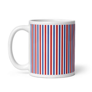 Red White and Blue -Glossy Ceramic Coffee Mug
