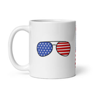 Red White and Blue Shades - Glossy Ceramic Coffee Mug