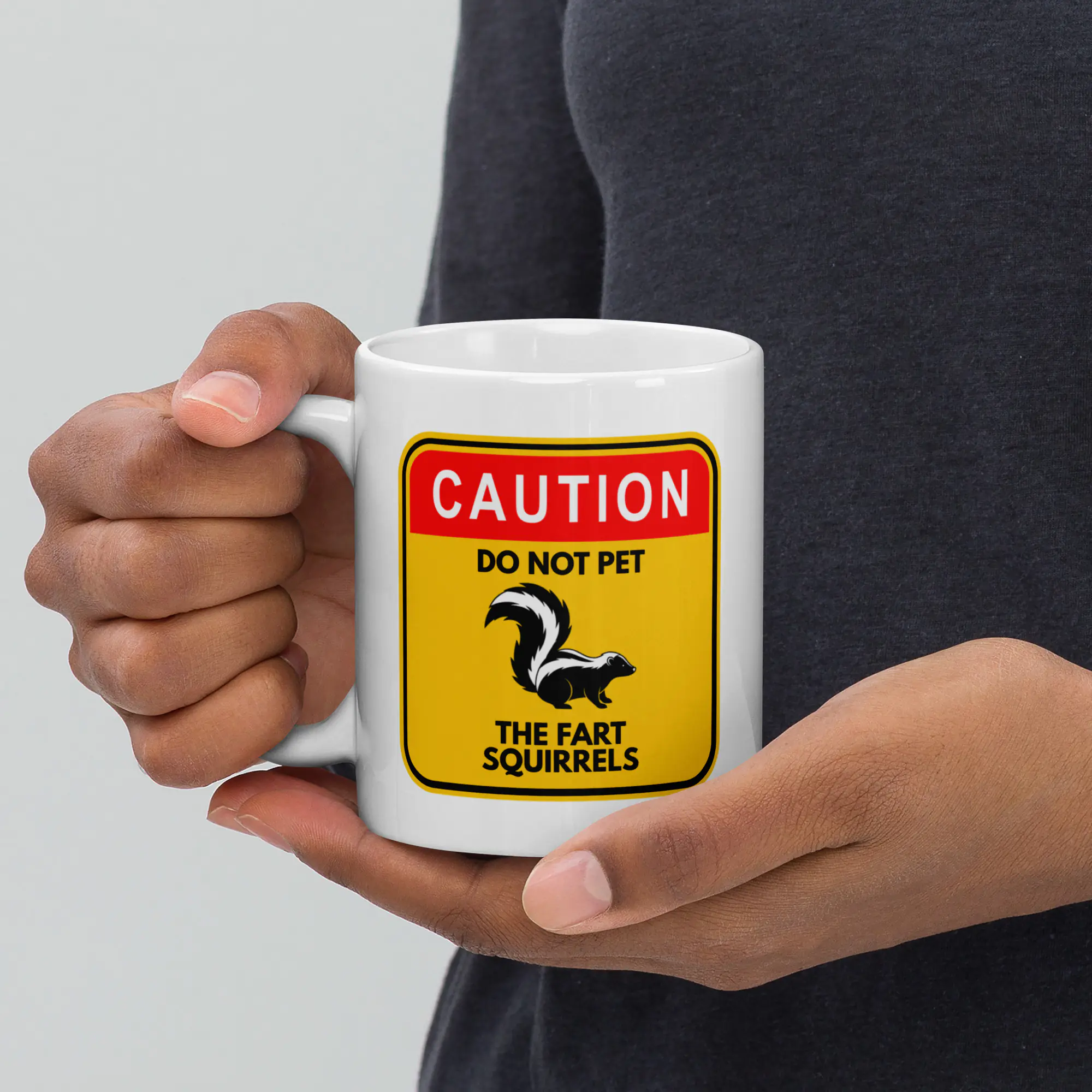 Do Not Pet The Fart Squirrels - White Glossy Ceramic Coffee Mug - Image 10