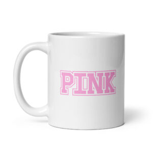 Pink - White Glossy Ceramic Coffee Mug