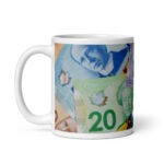 Canadian Currency - White Glossy Ceramic Money Wrap Mug