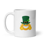 St. Paddy Emoji - White glossy mug