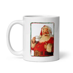 Rectangular Frame Santa Christmas Mug – Vintage Holiday Charm