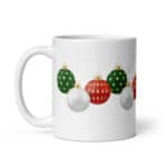 Red, Green and Gold Christmas Ornament Mug – Hanging Bauble Design