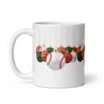 Baseball Christmas Mug – Red, Green & White Ornament Design