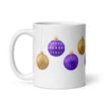 Gold and Purple Christmas Ornament Mug – Hanging Bauble Design