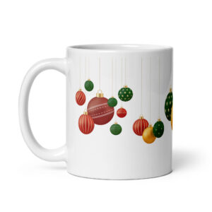 Christmas Ornament Mug – Classic Red, Green and Gold Holiday Design